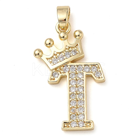 Rack Plating Brass Micro Pave Cubic Zirconia Pendants KK-D535-01T-RS-1