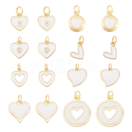 16Pcs 8 Styles Brass Enamel Charms KK-GA0001-57-1