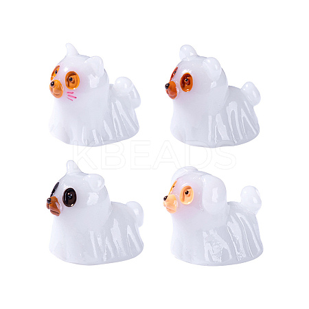 Halloween Luminous Opaque Resin Ghost Display Decoration DJEW-N004-12-1