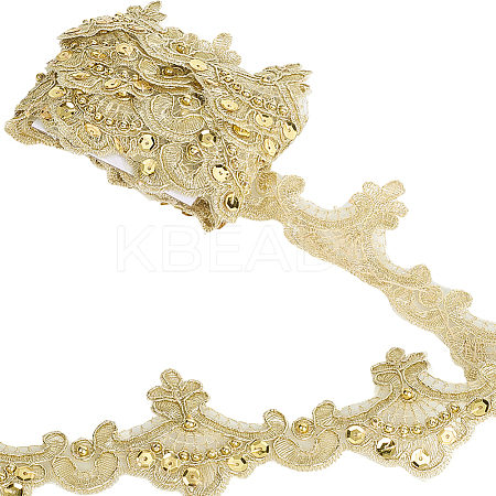 3 Yards Polyester Flower Lace Ribbon OCOR-WH20001-20C-1