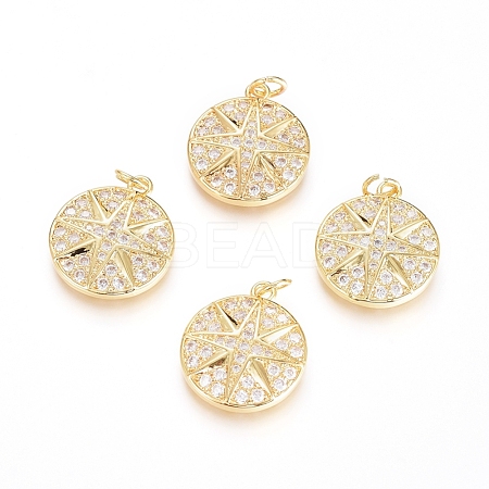 Brass Micro Pave Cubic Zirconia Pendants ZIRC-G166-27G-1