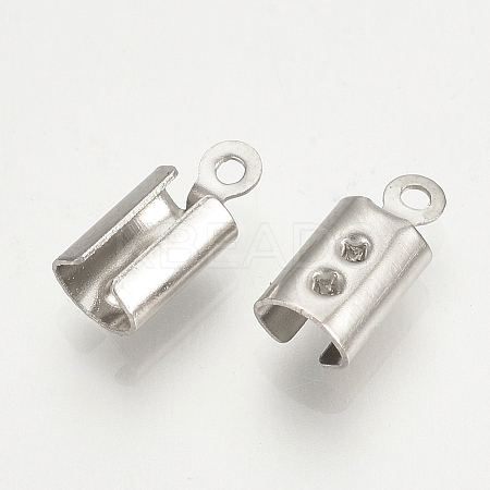 Tarnish Resistant 304 Stainless Steel Folding Crimp Ends X-STAS-T015-43-1