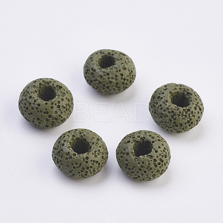 Natural Dyed Lava Rock European Beads G-E477-A06-1