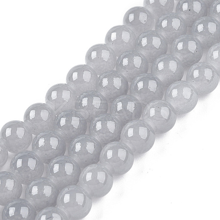 Baking Paint Imitation Jade Glass Round Bead Strands DGLA-Q021-8mm-43-1