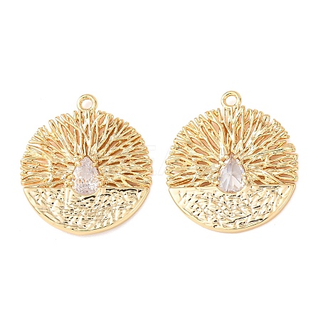 Brass Micro Pave Cubic Zirconia Pendants KK-A284-07G-1