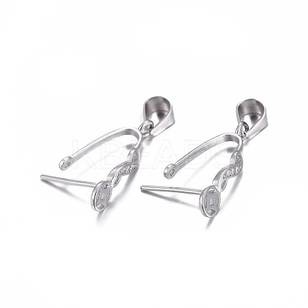 Anti-Tarnish Rhodium Plated 925 Sterling Silver Pendant Bails STER-L058-004P-1