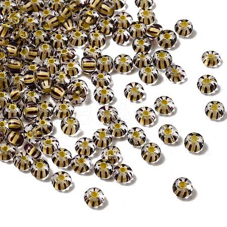 Transparent Stripe Glass Seed Beads GLAA-NH0001-06E-1