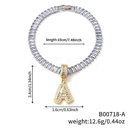 Fashionable Brass Micro Pave Clear Cubic Zirconia Charm Bracelets LS-AF9298-1-1