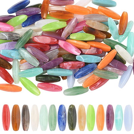 100Pcs Rice Imitation Gemstone Acrylic Beads OACR-SP0001-66-1