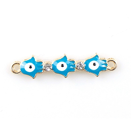 Alloy Evil Eye Enamel Connector Charms X1-FIND-TAC0016-24E-1