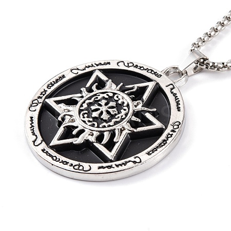 Stainless Steel Box Chain Necklaces LS-NJEW-P304-01D-1