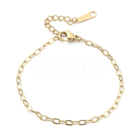 304 Stainless Steel Cable Chain Bracelet for Women BJEW-B064-13G-1