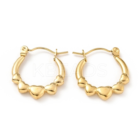 Ion Plating(IP) 304 Stainless Steel Heart Wrap Hoop Earrings for Women EJEW-G293-13G-1