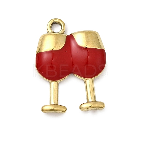 304 Stainless Steel Enamel Pendants STAS-I355-02G-1