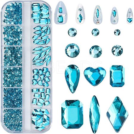 1 Set Glass Rhinestone Nail Art Decoration MRMJ-CP0001-32C-1