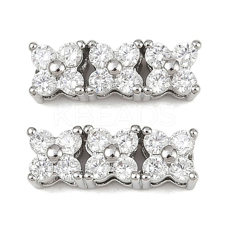 Eco-Friendly Brass Micro Pave Cubic Zirconia Rectangle Pendants ZIRC-M087-10P-NR-1-1
