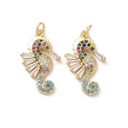 Brass Micro Pave Cubic Zirconia Pendants KK-D502-26J-G-1