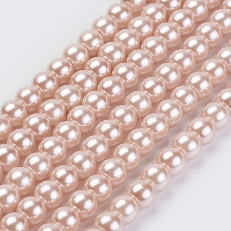Eco-Friendly Dyed Glass Pearl Beads Strands LS-HY-A008-6mm-RB092-1