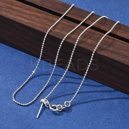 1mm Brass Ball Chain Adjustable Slider Necklaces KK-K398-28S-1
