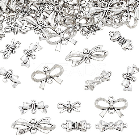 120Pcs 6 Styles Tibetan Style Alloy Connector Charms FIND-HY0004-17-1