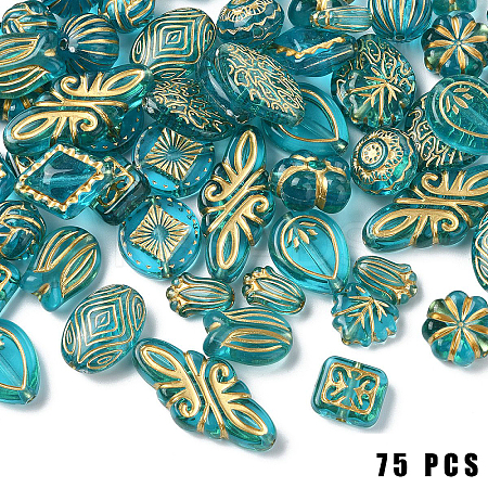 75Pcs 15 Styles Transparent Acrylic Beads OACR-YW0001-98-1