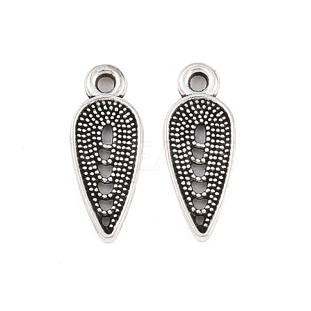 Tibetan Style Alloy Hollow Teardrop Charms PALLOY-A024-12AS-1
