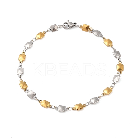 Stainless Steel Square Link Chain Bracelets for Women Men LS-BJEW-M319-01D-GP-1