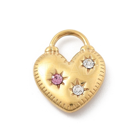 304 Stainless Steel Rhinestone Pendants STAS-D300-01G-17-1