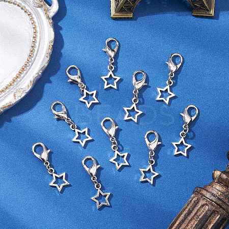 10Pcs Alloy Star Shoe Charms HJEW-JM02876-1