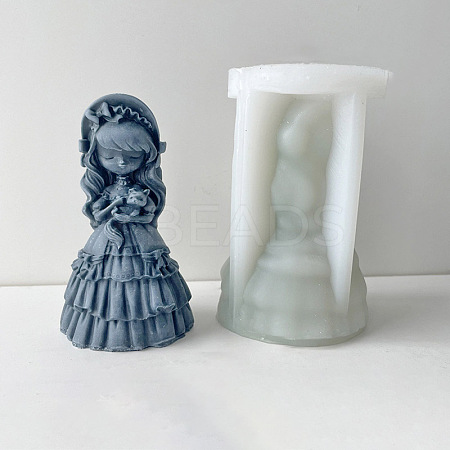 DIY 3D Goddess Girl with Animal Figurine Statue Silicone Molds LS-DIY-G081-01D-1