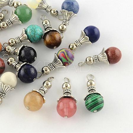 Natural & Synthetic Mixed Stone Pendants G-Q459-02-1