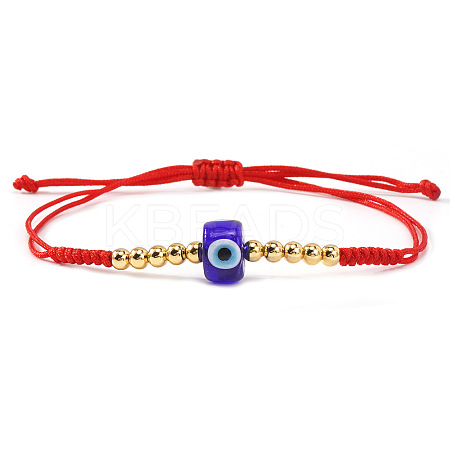 Glass & Brass Beads Braided Bead Bracelets JD3982-2-1