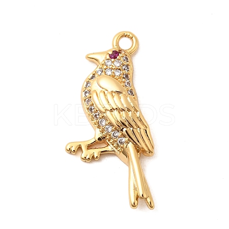 Brass Micro Pave Cubic Zirconia Pendants KK-C117-08G-1