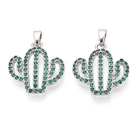 Brass Micro Pave Cubic Zirconia Pendants KK-N257-71P-1