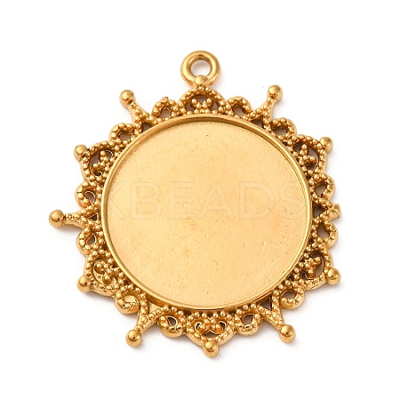 304 Stainless Steel Pendant Cabochon Settings STAS-Q363-03G-1