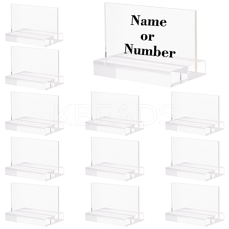 Transparent Acrylic Blank Place Sign & Base Holder Set FIND-WH0042-52-1