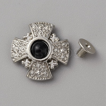 Zinc Alloy & Resin Coin Screw Rivets FIND-WH0110-630P-01-1