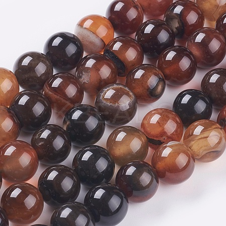 Natural Agate Beads Strands G-S121-10mm-1
