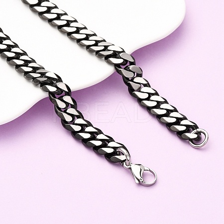 12MM 304 Stainless Steel Cuban Link Chain Necklaces NJEW-C099-04B-02-1