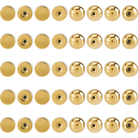 40Pcs 4 Styles 303 Stainless Steel Earring Nuts STAS-HS0001-58G-1