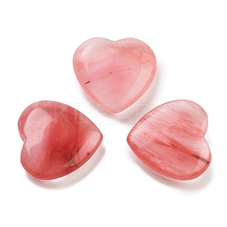 Heart Watermelon Stone Glass Palm Stones G-C134-06A-03-1