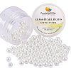 1 Box 10mm White Tiny Satin Luster Glass Pearl Beads Round Loose Beads for Jewelry Making HY-PH0001-10mm-001-1