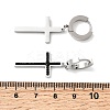 Cross 304 Stainless Steel Polymer Clay Rhinestones Hoop Earrings EJEW-G453-11P-01-5