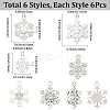 36Pcs 6 Styles Alloy Rhinestone Pendants FIND-SC0020-06-2