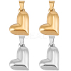 4Pcs 2 Colors Valentine's Day 304 Stainless Steel Charms STAS-BBC0006-12-1