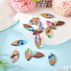 14Pcs 7 Colors Resin and Walnut Pendants FIND-TA0006-36A-6