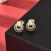 Flat Round Brass Micro Pave Cubic Zirconia Stud Earrings EJEW-A135-05G-3