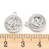 Brass Micro Pave Cubic Zirconia Charms KK-E090-31P-3