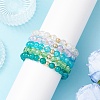 5Pcs 5 Color Spray Painted Crackle Glass Beads Stretch Bracelets for Men Women BJEW-MZ00202-2