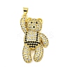 Brass Micro Pave Clear Cubic Zirconia Pendants KK-R159-13G-02-1